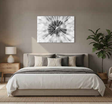 Cuadro gris diente de león elegante en blanco y negro - TenVinilo