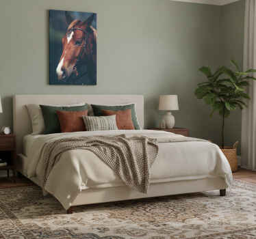 Paarden schilderij op canvas paardenhoofd - TenStickers