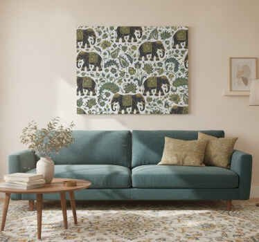 Canvas schilderij olifant realistisch olifantenpatroon - TenStickers