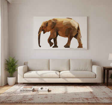 Canvas schilderij olifant geometrische aziatische olifant - TenStickers