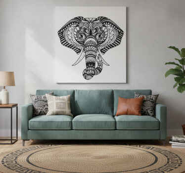 Canvas schilderij olifant etnische olifant - TenStickers