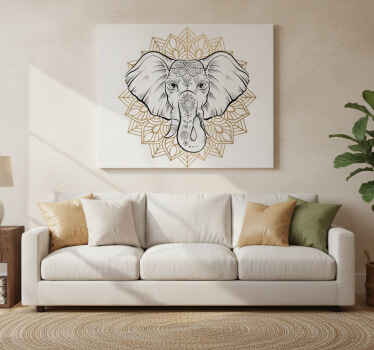 Canvas schilderij olifant mandala olifant - TenStickers