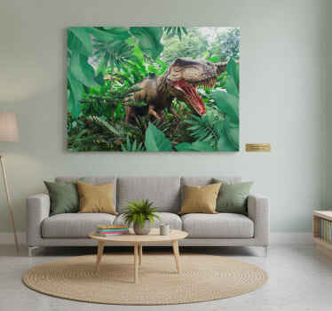 Canvas schilderij dinosaurus t rex muurschildering - TenStickers