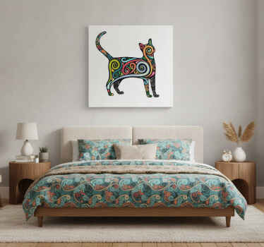 Cuadro de gatos vinilo decorativo de gato decorado - TenVinilo