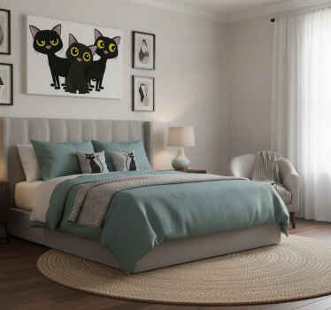 Cuadro de gatos gatitos negros - TenVinilo