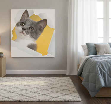 Cuadro de gatos sticker de gato 3d - TenVinilo