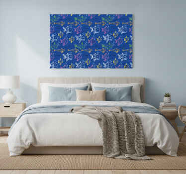 Wandbild fische meeresbewohner auf blauem hintergrund - TenStickers