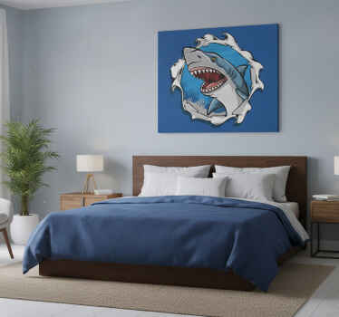 Wandbild fische großer hai 3d - TenStickers