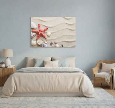 Wandbild fische seesterne und muscheln im sand - TenStickers