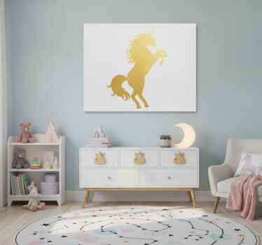 Dipinto unicorno unicorno dorato - TenStickers