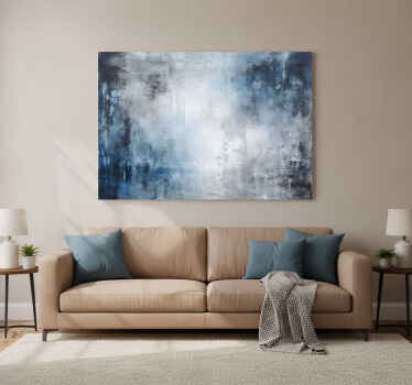 Blue canvas print abstract painting - TenStickers