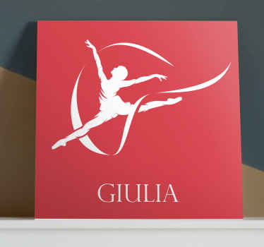 Elegant balletdanser silhuet ballerina lærredsbillede - TenStickers