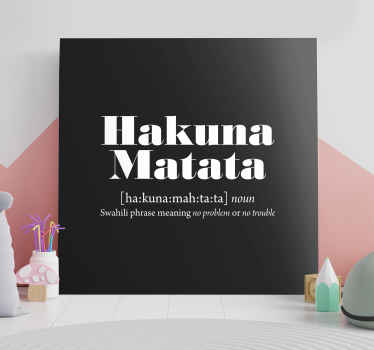 Tableau avec la signification de Hakuna matata - TenStickers