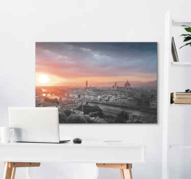 Sunset in Florence city canvas prints - TenStickers