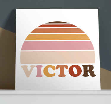 Solnedgang navn retro billede på lærred - TenStickers