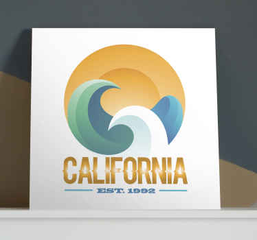 California surfing emblem marine lærredsbillede - TenStickers