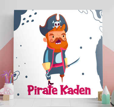 This customisable pirate framed wall art is sure to put a smile on your little one's face! Personalise it with your choice of text.