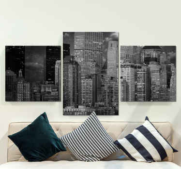 Imagine the look you would be presenting on your living room with this  black and white city view modern canvas wall art. Printed in quality finish.