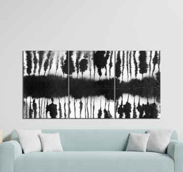 Simple and calm abstract black and white strokes canvas art. Suitable to decorate a living room, office, bathroom, bedroom, etc.