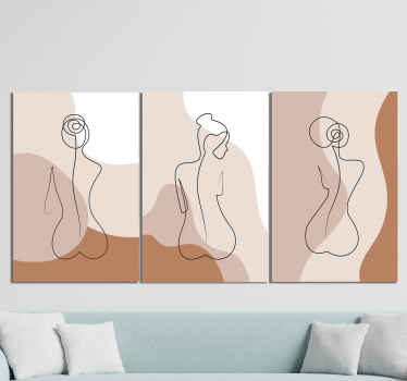 Canvas print with female posture. Easy to apply on a wall. Perfect decoration for your bedroom. 100% satisfcation. In-home delivery.