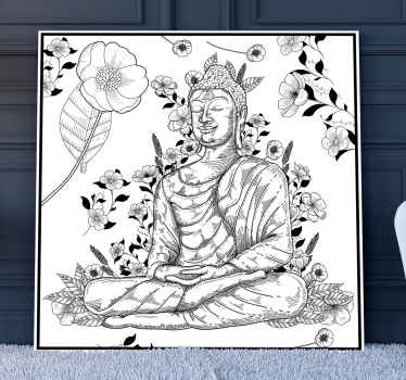 Buda blanco y negro buddha væg kunst - TenStickers