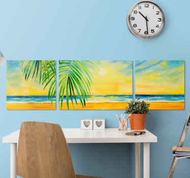 Sea landscape canvas wall art with illustration of sunset on the sea. An amazing canvas design for living room, office, bedroom and other space.