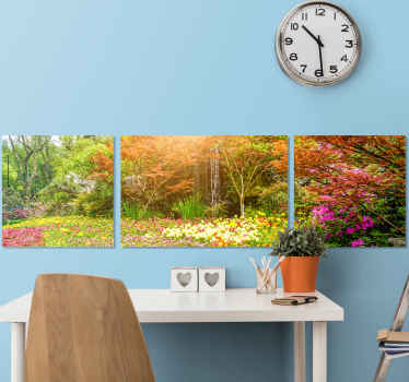Spring landscape landscape canvas spread on three canvases of 40x40cm each.  Lovely to decorate any space in the home. Printed in high quality finish.