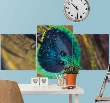A wonderful realistic peacock feather canvas wall art that you can adorn your home with! Discounts available when you sing up.
