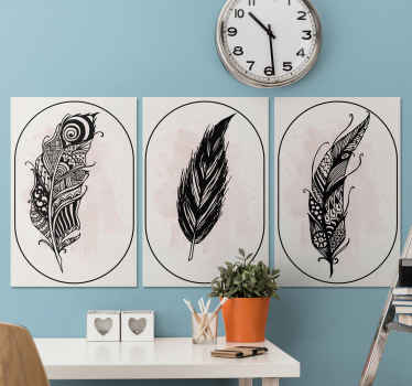 Incredible feather canvas prints that will give your hope an extremely modern feel. Select the size and colour of your choice.