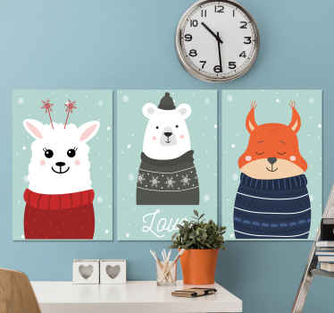 Incredible animal inspired cartoon childrens wall art canvases in a stunning nordic style. Choose your size and get hanging.