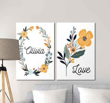 Amazing floral inspired customisable canvas prints that will look amazing in your home! Discounts available online today.