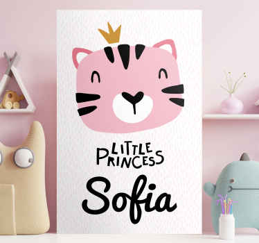Quadro infantil Bebe gato estilo nordico con nobre - TenStickers