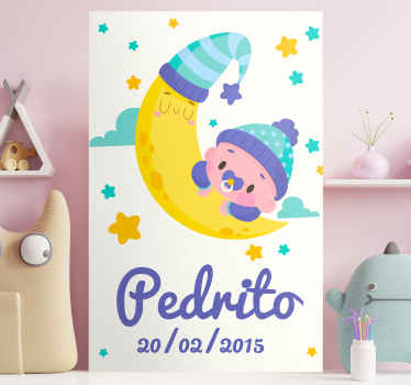 bebe nombre y fecha nursery canvas - TenStickers