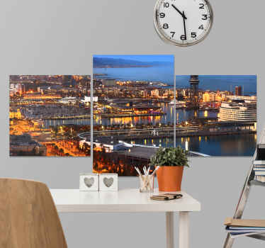 This cityscape wall canvas art gives you a view and of what Barcelona city looks at night. It is original, durable and printed in quality finish.