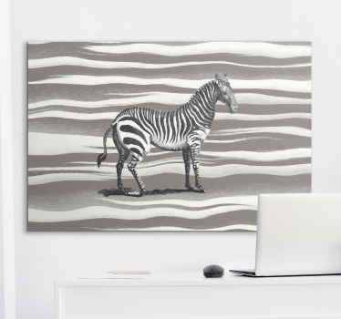 复古灰度斑马帆布 - TenStickers