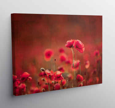 Poppy fields canvas wall art for master bedroom - TenStickers
