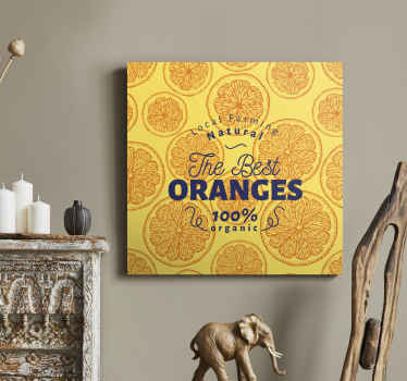 Orange hånd tegne mønster frugt lærred - TenStickers