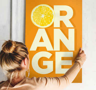Leinwandbild Obst Geschnittener orangefarbener text - TenStickers