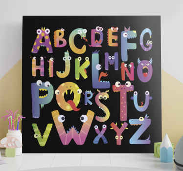 Quadro com o abecedário Alfabeto infantil - TenStickers