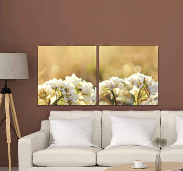 Bela tela de quadro de flores brancas - você pode decorar esta tela em sua casa, para escritório, negócios, spa e qualquer outro espaço.