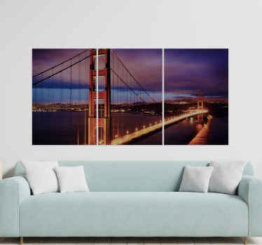 Imagine observar a vista da ponte de são francisco todos os dias em seu espaço apenas a partir desta arte da parede da tela da cidade.