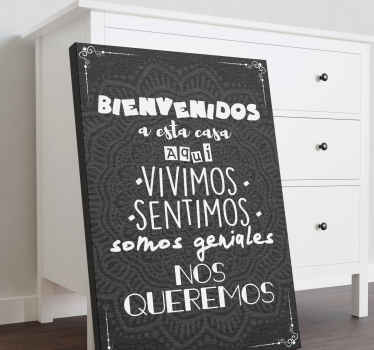 Cuadro entrada bienvenido a casa en español - TenVinilo