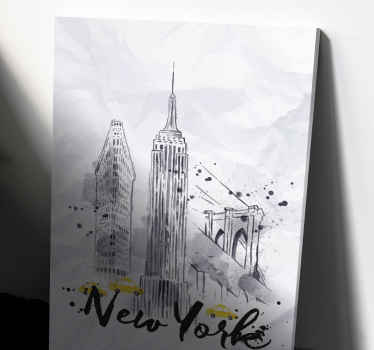 New York Skyline Illustration cityscape wall art - TenStickers