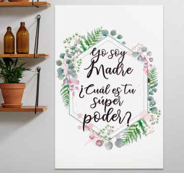 Cuadro para el día de la madre Madre superpoder - TenVinilo
