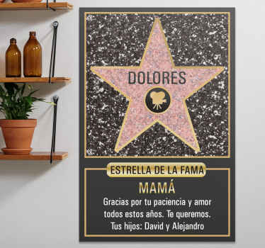 Cuadro para el día de la madre Mamá estrella de hollywood - TenVinilo