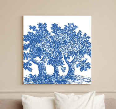 Cuadro árboles árbol mágico azul - TenVinilo