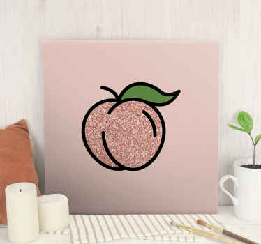 Glittery peach  fruit canvas - TenStickers