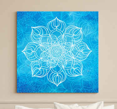 Cuadro mandala Salpicadura de pintura azul - TenVinilo