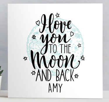 Láska k měsíci přizpůsobitelné obraz - TenStickers