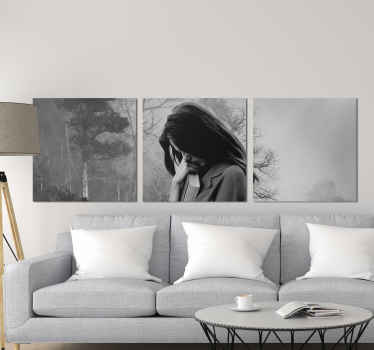 Figura da mulher ao lado impressão da tela das pessoas - uma tela para os amantes da arte do retrato! Perfeito para sala de estar e outros espaços comuns.